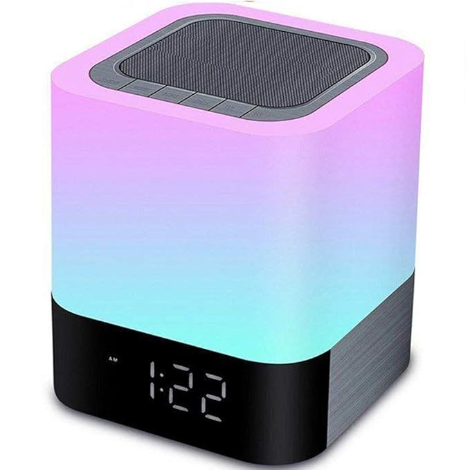 Hetyre Night Bluetooth Speaker, Touch Sensor Bedside Lamp Warm Light