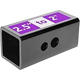 LFPartS 2.5 Inches to 2 Inches Metal Trailer Receiver Hitch Adapter Sleeve, Black
