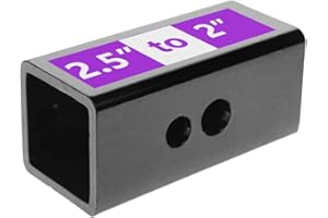 LFPartS 2.5 Inches to 2 Inches Metal Trailer Receiver Hitch Adapter Sleeve, Black