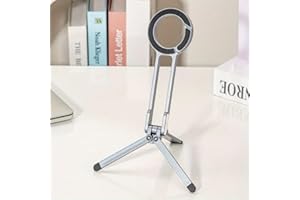 Magnetic Portable Phone Stand with Keychain- Foldable Tripod Compatible with iPhone& Cases, for Home, Outdoor Photography (Si