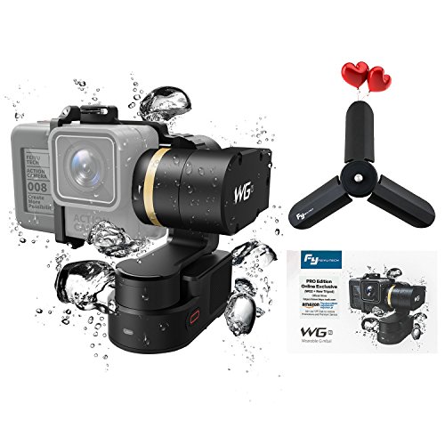 FeiyuTech WG2 3-Axis Wearable Gimbal with Smart Remote, New Tripod, Suitable for Action Camera GoPro Hero 5/4/Session, Yi 4K, AEE, SJCam etc.IP67 Waterproof, Autorotation, Two Axis Unlimited Rotating