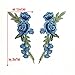 2pcs/Set Blue Rose Applique Embroidery Flower Patches for Clothing Appliques Flores Sewing Flower Patches