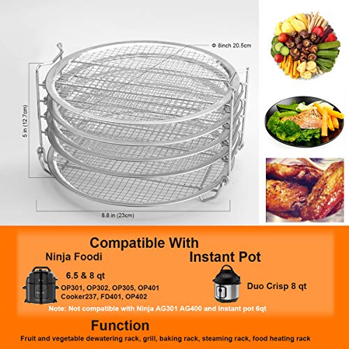 Kispog Dehydrator Rack For Ninja Foodi 6.5 & 8 qt, Instant Pot Duo