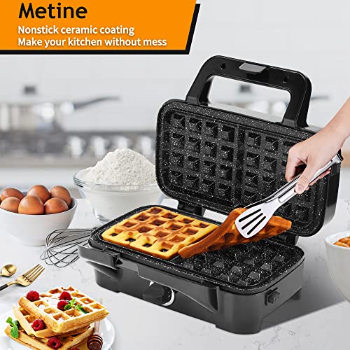 Upgraded Waffle Maker Electric Waffle Irons 3IN1 Panini Press Sandwich Maker w/Nonstick