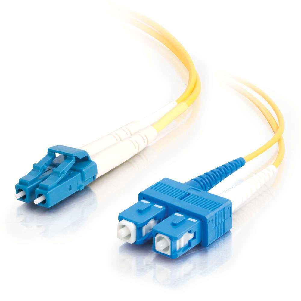 C2G 2m Fibre/Fiber Optic Cable for Gigabit Ethernet Applications LC/SC LSZH Duplex Multimode 9/125 SM Fibre