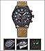 GOHUOS Men's Sport Business Military PU Leather Band Analog Quartz Wrist Watch-Brown
