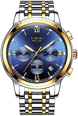 LIGE Fashion Luxury Stainless Steel Men Watches 3aTM Water