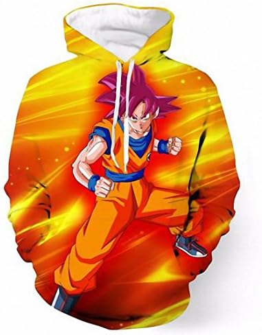 Newest Dragon Ball Z Super Saiyan Hoodies Harajuku Sweatshirt Men Pullovers Design Black XL