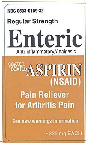 Qualitest Aspirin, 325mg, 100 Count Enteric Coated Tablets
