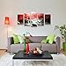 youkuart canvas wall art 5-Piece Red Woods Waterfall Canvas Print Paintings for Wall and Home Decor