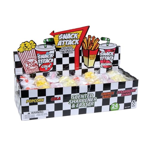 Raymond Geddes Snack Attack Scented Pencil Sharpener and Assortment Pencil Eras…