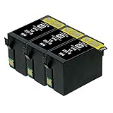 TS 3 Blacks T252XL Remanufactured compatible ink cartridges for EPSON T252 T254 (3 High Yield BLACKS) WorkForce WF-3620, WorkForce WF-3640, WorkForce WF-7610, WorkForce WF-7620