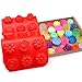 Silicone Molds Candy Molds Flower Soap Mold Chocolate Molds Jello Molds Biscuit Cake Baking Mold Ice cube Tray Muffin Pan, 15 Cavity set of 2 pack (Red)