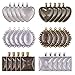 LANBEIDE 60-Pieces 3 Style Heart & Oval & Square 30 Pieces Bezel Pendant Trays with 30 Pieces Glass Cabochon Dome Tiles Clear Cameo for Crafting DIY Jewelry Making