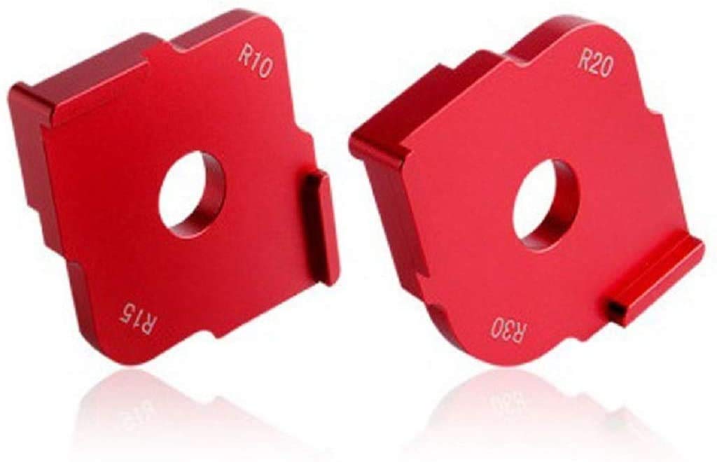Set of 2 Aluminium Alloy Wood Panel Corner Radius of Quick Table of Router Bit Gauge Templates Kit, for Routing Rounded Corners R10 R15 R20 R30, Woodworker Woodworking Round Accessories
