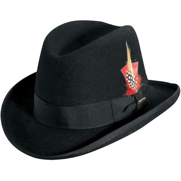 Different Touch Men's 100% Wool Felt Homburg Style Godfather Hats
