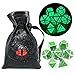 Haxtec Glow in The Dark Glowing Green Silver Metal Dice Set W/Dragon Dice Bag D&D for RPG Games DND Gifts Compatible with Dungeons and Dragons