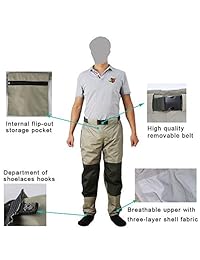 kylebooker pesca con mosca pescador pantalón impermeable duradero pantalones de vadeo con tela de tricot kb003