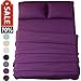 SONORO KATE Bed Sheet Set Super Soft Microfiber 1800 Thread Count Luxury Egyptian Sheets 16-Inch Deep Pocket Wrinkle and Hypoallergenic-4 Piece(King Purple)