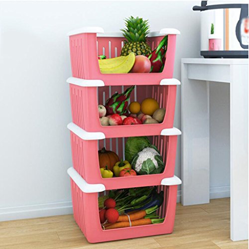 DFHHG® Fruit and vegetable basket Shelf plastic combination Easy to