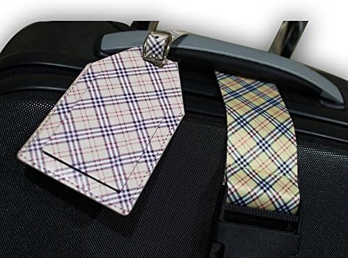 Leather Luggage Tag & Premium Strap Set, Cruise & Air Travel Baggage Protection