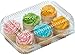 6 compartment Clear Cupcake Muffin Containers disposable plastic cupcake boxes with Hinged Lid - 12 Containers Great for standard size cupcakes and muffins