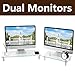 TAVR Dual Computer Glass Monitor Riser Stand with Adjustable Height Multi 2 or 1 Tier Variable Assembling Desktop Organizer for School Supplies Flat Screen TV Laptop/Notebook/Component/Xbox One