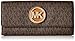 Michael Kors PVC Leather Fulton Flap Continental Wallet - Brown - 32S7GFTE3B-200