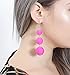VK Accessories Thread Ball Dangle Earrings Thread Dangle Earrings Soriee Drop Earrings Beaded Ball Ear Drop Dark Pink