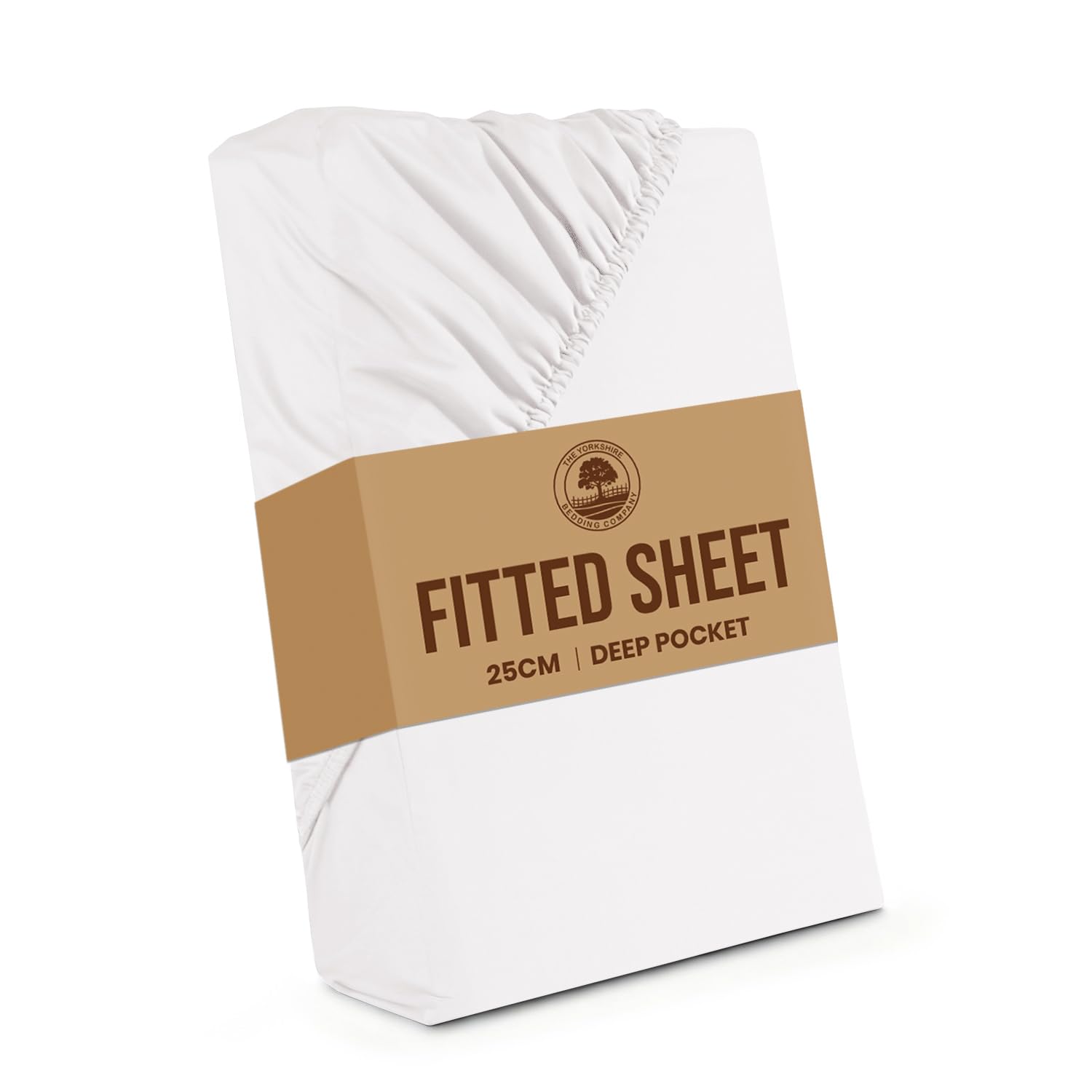 Yorkshire Bedding Super King Fitted Sheet 25 CM White Bed sheets with Elastic Corners Easy Care Soft Brushed Microfiber Fabric Breathable Shrinkage Fade-Resistant Bedsheets
