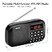 Portable AM FM Radio, Geson Mini Music Radio Player Support Micro SD Card/USB Disk with LED Screen Display(Black)