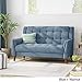 Christopher Knight Home GDFStudio Christopher Knight Home Alisa Mid Century Modern Fabric Loveseat, Blue