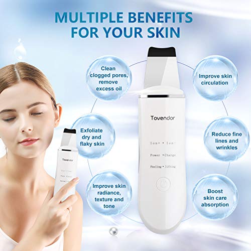 Facial Skin Scrubber Blackhead Remover Ultrasonic Face Spatula Comedone Extractor Pore Cleansing Facial Lifting Tool for Face Care