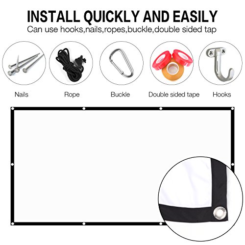 image for HIRALIY 120 inch Projection Movies Screen Portable 16:9 HD 4K Outdoor 