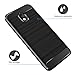 for Samsung Galaxy J7 2018/J7 V 2nd Gen/J7 Aero/J7 Star/J7 Top/J7 Crown/J7 Aura/J7 Refine/J7 Eon Case, Dretal Shock Resistant Brushed Texture Flexible TPU Protective Cover (Black)