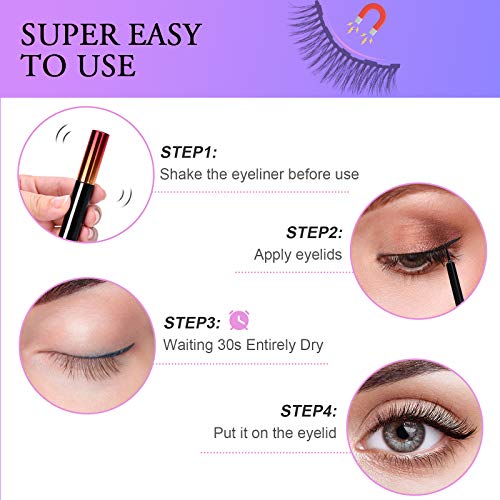 Eyeliner and Lashes Kit, 2021 Upgraded Eyelashes with