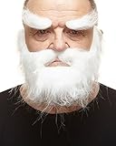 Mustaches Self Adhesive, Novelty, Realistic, Traper Fake Beard Fake Mustache and Fake Eyebrows, White Color
