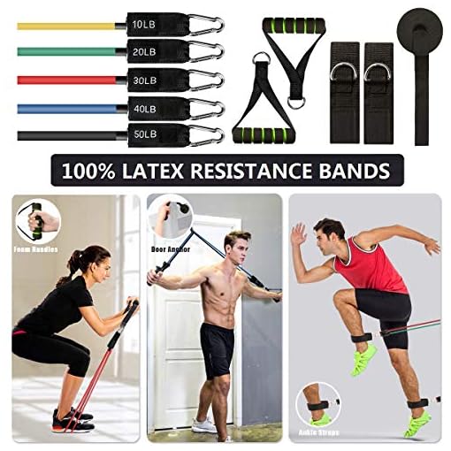 23 Pack Resistance Bands Set Workout Bands, 5 Stackable Exercise Bands 5 Loop Resistance Bands 2 Core Sliders – Door… - Image 5