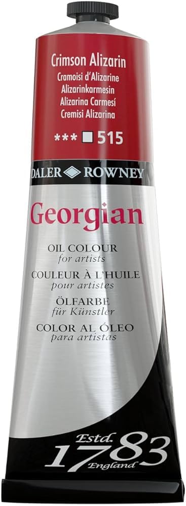 Daler-Rowney Georgian Oil Paint, Aluminium Tube, 7.61oz - 225 ml, Crimson Alizarin