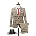 Men's 3-Piece Suit Plaid Slim Fit One Button Single-breasted Wedding Blazer