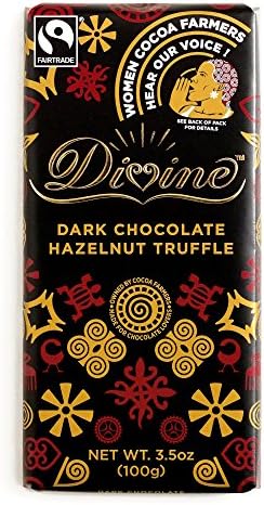 Divine Dark Chocolate Hazelnut Truffle Bar 3.5 oz each (1 Item Per Order)
