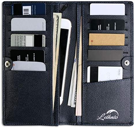 Leather Long Wallet With Snap Button