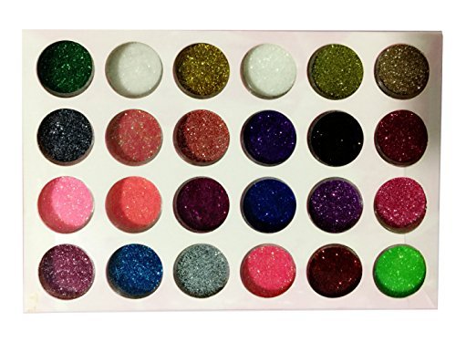TOPBeauty 24Pcs Loose Glitter Eyeshadow Face Body Painting Paint Craft Nail Art,Makeup Phone Nail Art Pigment Glitter Powder, Mixed Colors Shimmer Mineral Eye Shadow Dust Powder Makeup Party Cosmetic Set