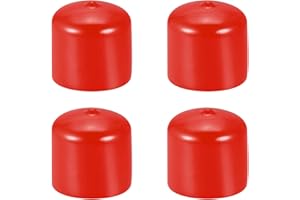 DMiotech 4 Pack 42mm ID Red Screw Thread Protectors Rubber End Caps Bolt Covers for Screw Bolt Furniture Pipe