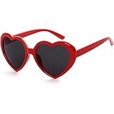Onrtry Fashion Oversized Heart Shaped Polarized Sunglasses for Women Lovely Retro Eyewear Shades with UV400