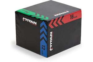 Titan Fitness Heavy Foam Plyometric Box - Pro-Duty HIIT Exercise Foam Plyo Step-Up, Box Squat, Home Garage Gym Training, Youth & Regular Sizes