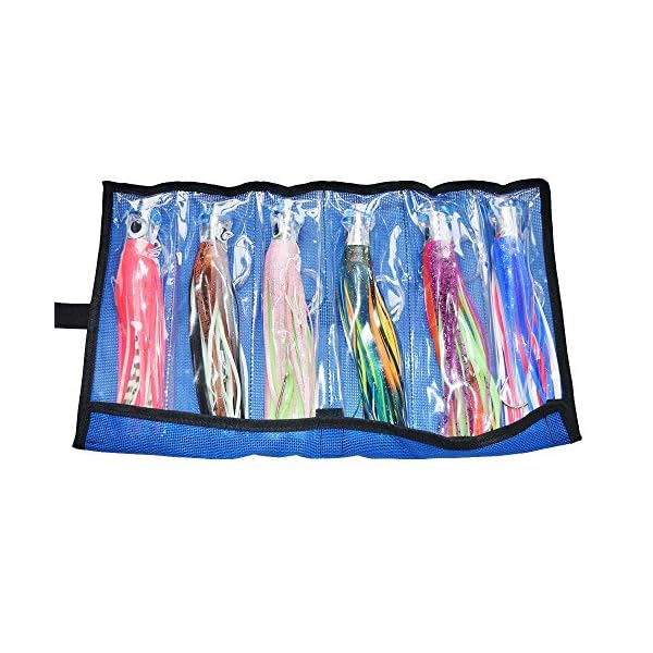 SET-of-6-Pusher-style-Marlin-Tuna-Mahi-Dolphin-Durado-Wahoo-Trolling-skirt-Lures-Rigged-and-bag-included-tuna-9-inch-Big-game-trolling-lure