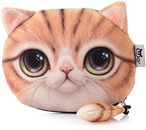 TrendsGal Women's Cartoon Cat Zipper Ladies Workmanship Change Purse(Yellow)