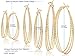 Silver Gold Gunmetal Black Rhodium Plate Hoop Earrings Set For Women Teen Fashion Jewelry 3 Pairs (Gold)
