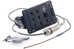 Keenso Guitar Pickup,Preamp Amplifier Equalizer Tuner Piezo Pickup for Acoustic Guitars (Black)